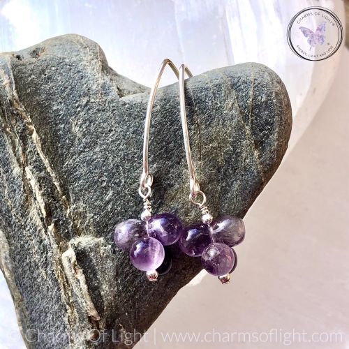 Amethyst Bubble Drop Earrings